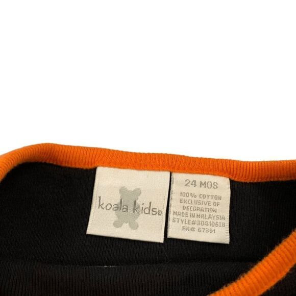 Koala Kids Infant girl's size 24 Months Black orange Sequin Halloween Shirt top - Picture 7 of 9